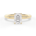 Audrey Emerald Cut Lab Grown Diamond 18Kt Yellow Gold Engagement Ring
