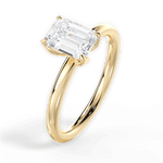 Audrey Emerald Cut Lab Grown Diamond 18Kt Yellow Gold Engagement Ring - View 3