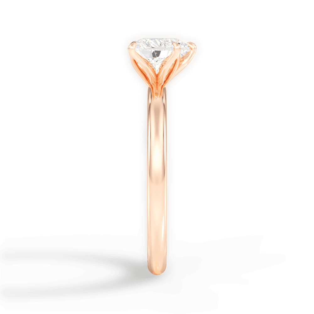 Audrey Heart Cut Lab Grown Diamond 18Kt Rose Gold Engagement Ring - View 4