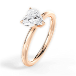 Audrey Heart Cut Lab Grown Diamond 18Kt Rose Gold Engagement Ring - View 2