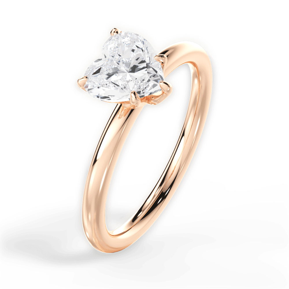 Audrey Heart Cut Lab Grown Diamond 18Kt Rose Gold Engagement Ring - View 2