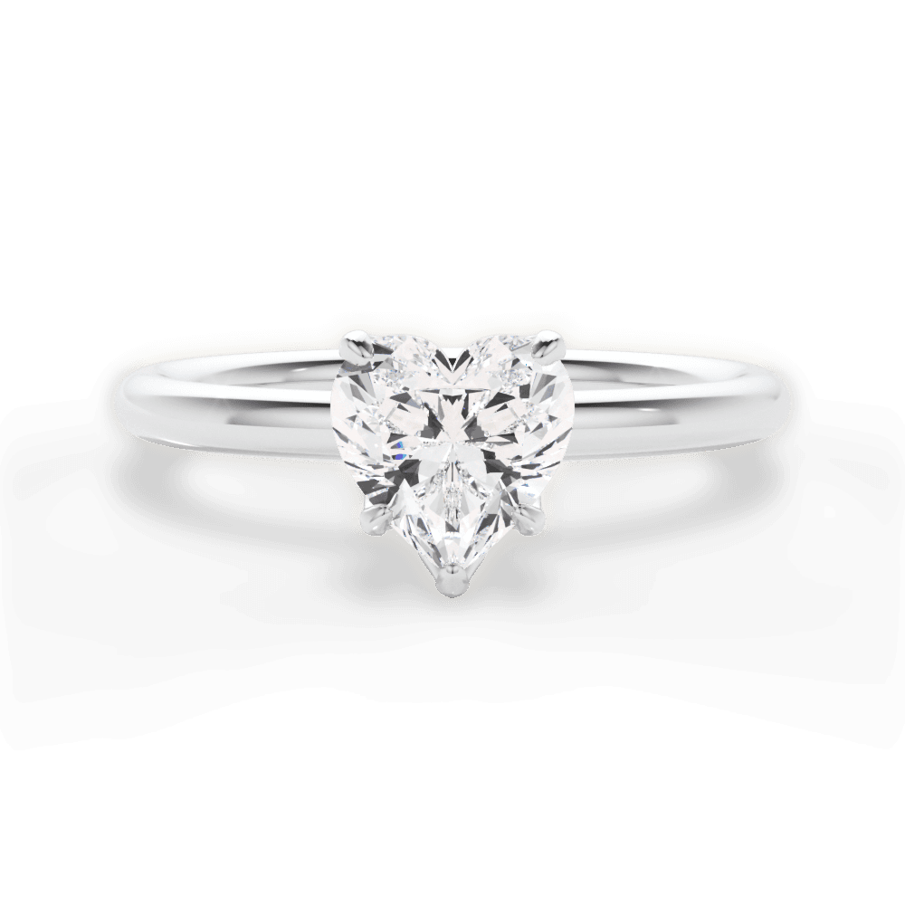 Audrey Heart Cut Lab Grown Diamond 14Kt White Gold Engagement Ring