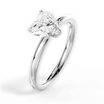 Audrey Heart Cut Lab Grown Diamond 18Kt White Gold Engagement Ring - View 3