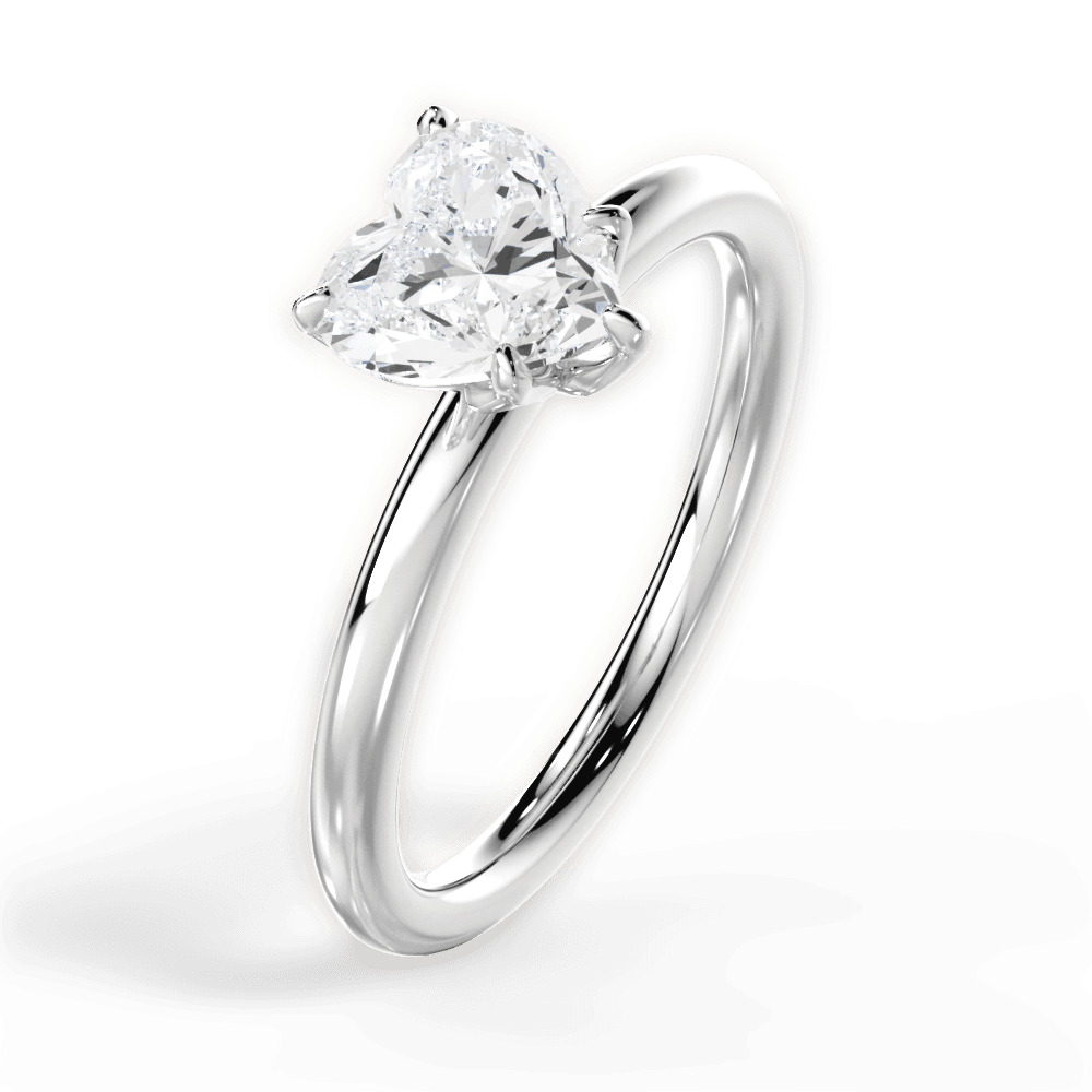 Audrey Heart Cut Lab Grown Diamond Platinum Engagement Ring - View 3