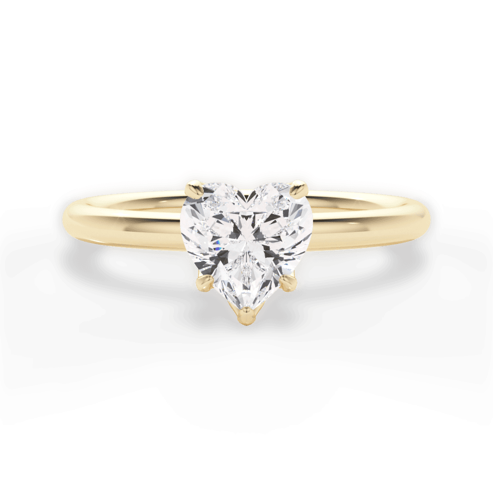 Audrey Heart Cut Lab Grown Diamond 18Kt Yellow Gold Engagement Ring