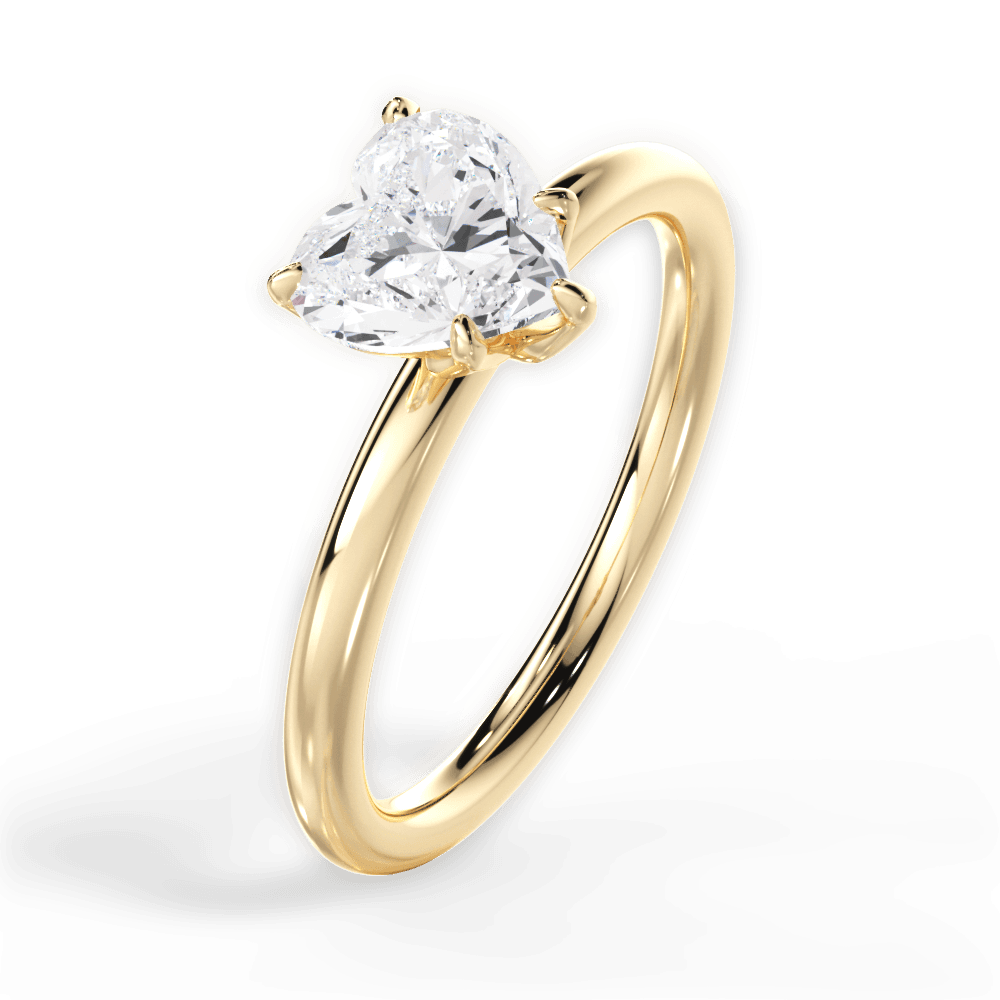 Audrey Heart Cut Lab Grown Diamond 18Kt Yellow Gold Engagement Ring - View 4