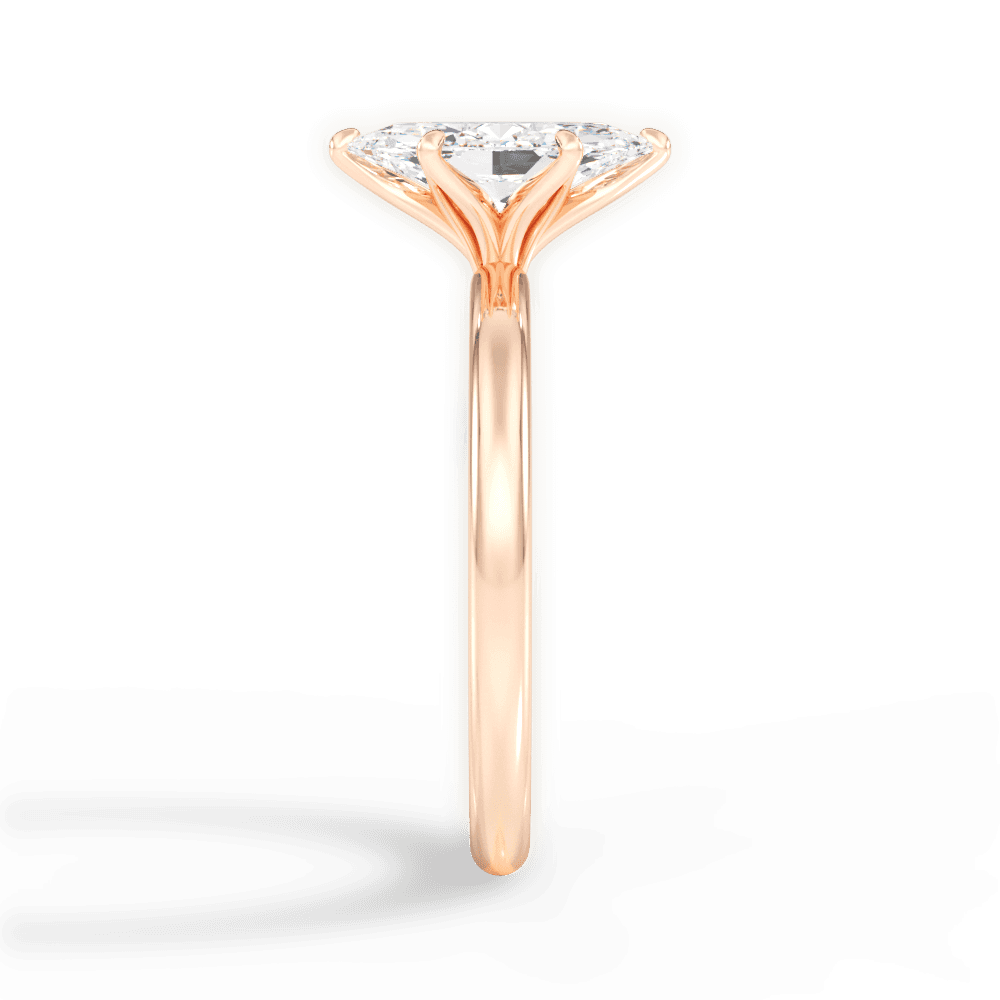 Audrey Marquise Cut Lab Grown Diamond 18Kt Rose Gold Engagement Ring - View 4