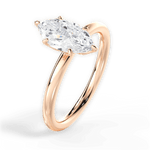 Audrey Marquise Cut Lab Grown Diamond 18Kt Rose Gold Engagement Ring - View 3