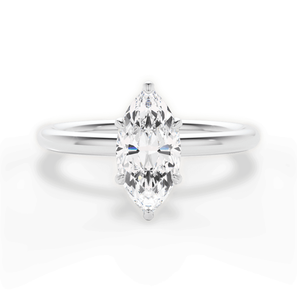 Audrey Marquise Cut Lab Grown Diamond 18Kt White Gold Engagement Ring