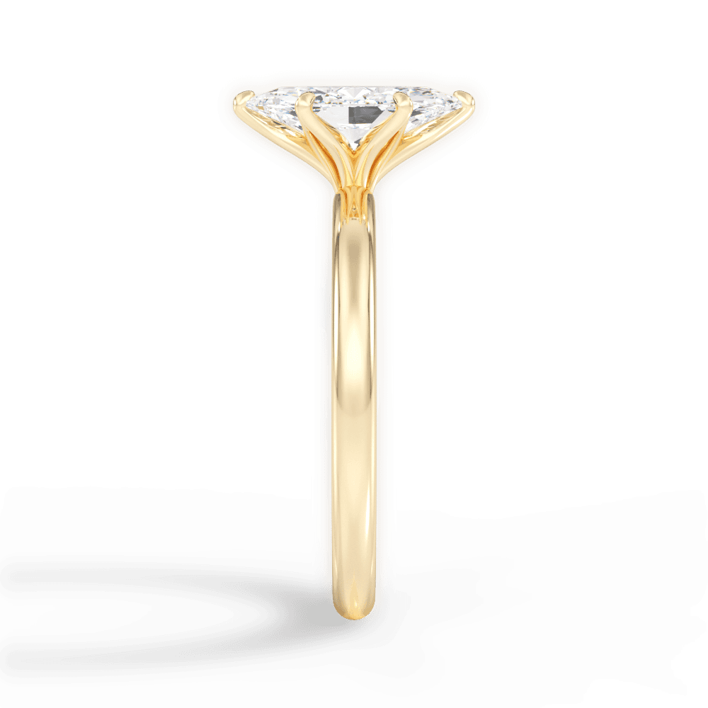 Audrey Marquise Cut Lab Grown Diamond 18Kt Yellow Gold Engagement Ring - View 4