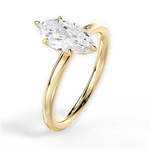 Audrey Marquise Cut Lab Grown Diamond 18Kt Yellow Gold Engagement Ring - View 2
