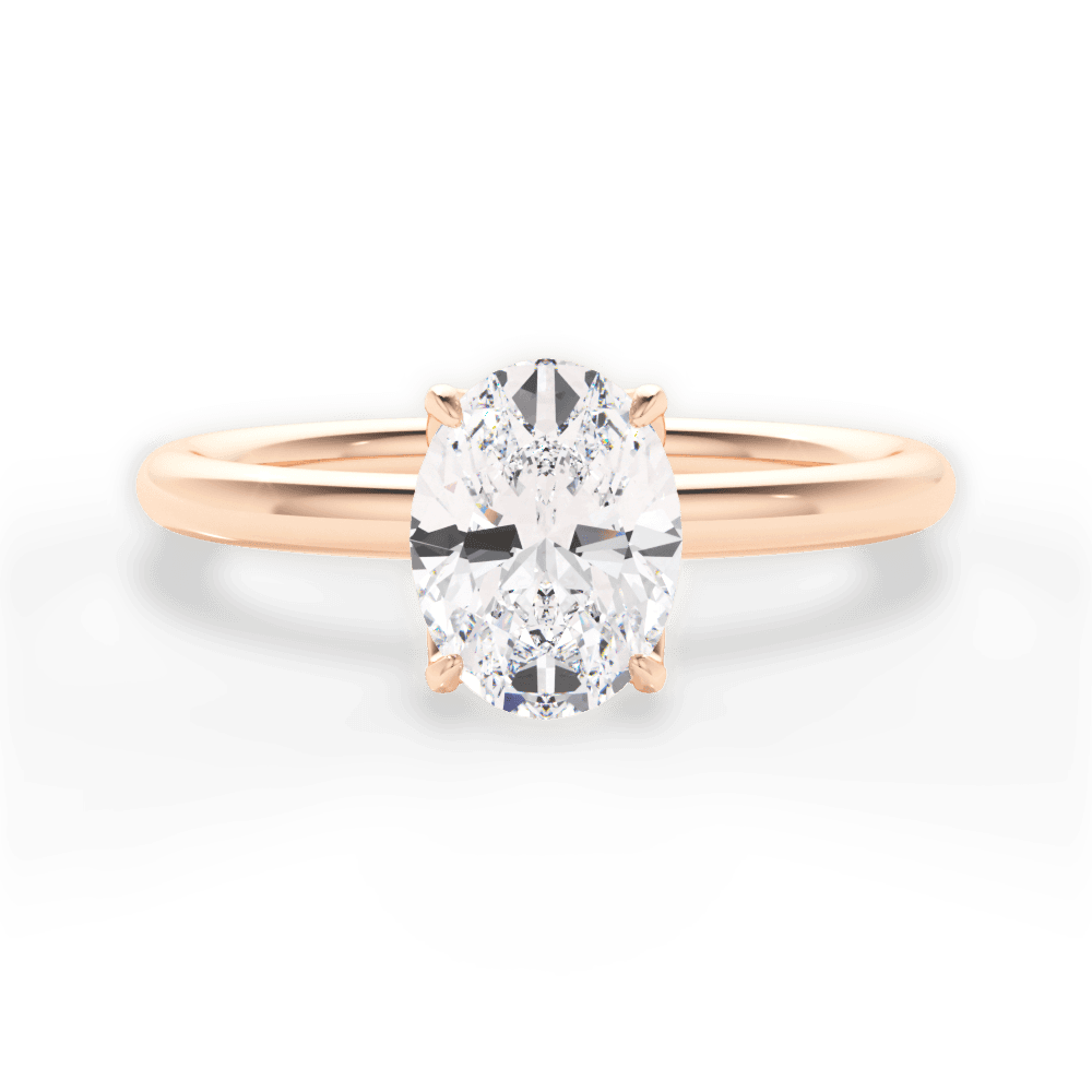 Audrey Oval Cut Lab Grown Diamond 18Kt Rose Gold Engagement Ring