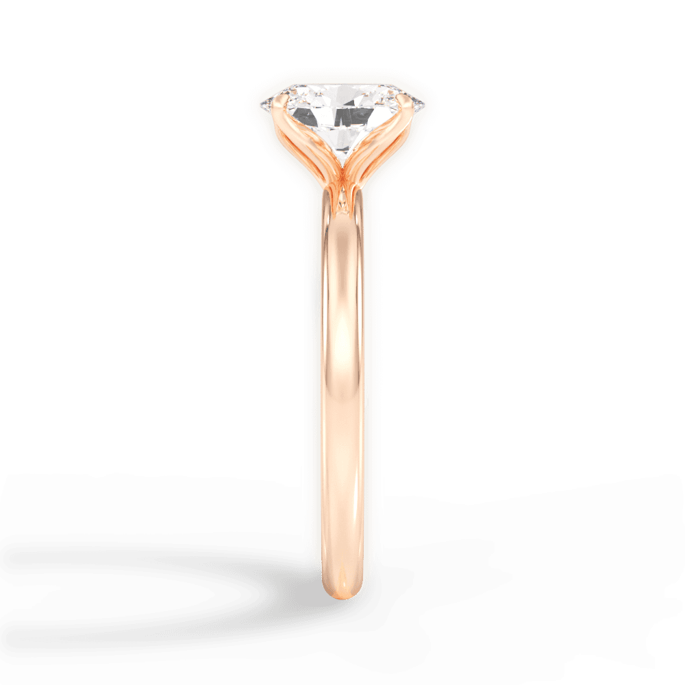 Audrey Oval Cut Lab Grown Diamond 18Kt Rose Gold Engagement Ring - View 2