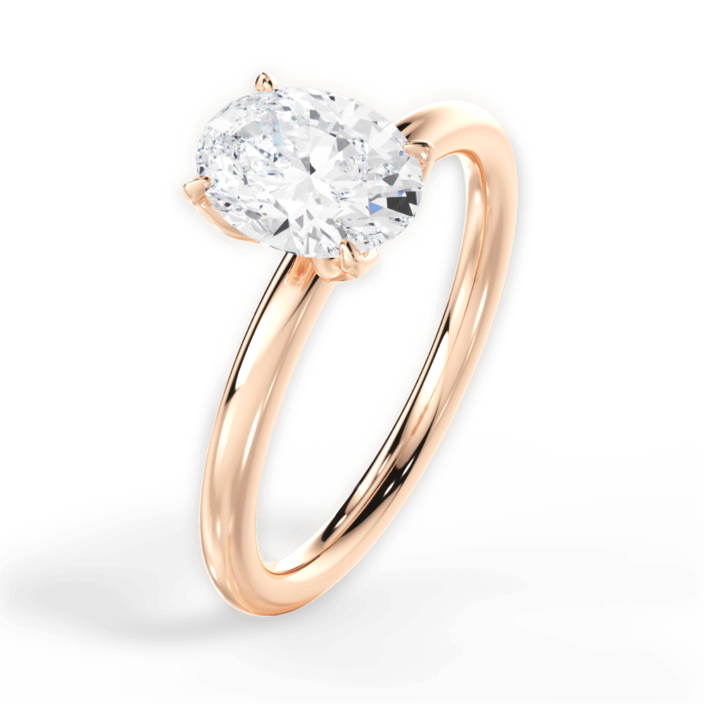 Audrey Oval Cut Lab Grown Diamond 18Kt Rose Gold Engagement Ring - View 4