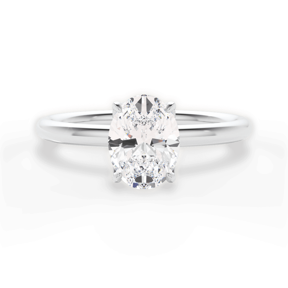 Audrey Oval Cut Lab Grown Diamond 18Kt White Gold Engagement Ring