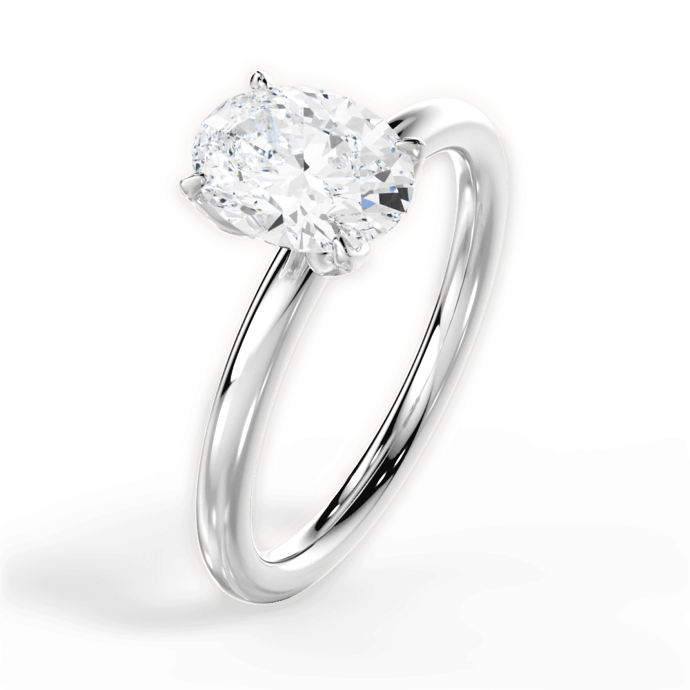 Audrey Oval Cut Lab Grown Diamond Platinum Engagement Ring - View 4