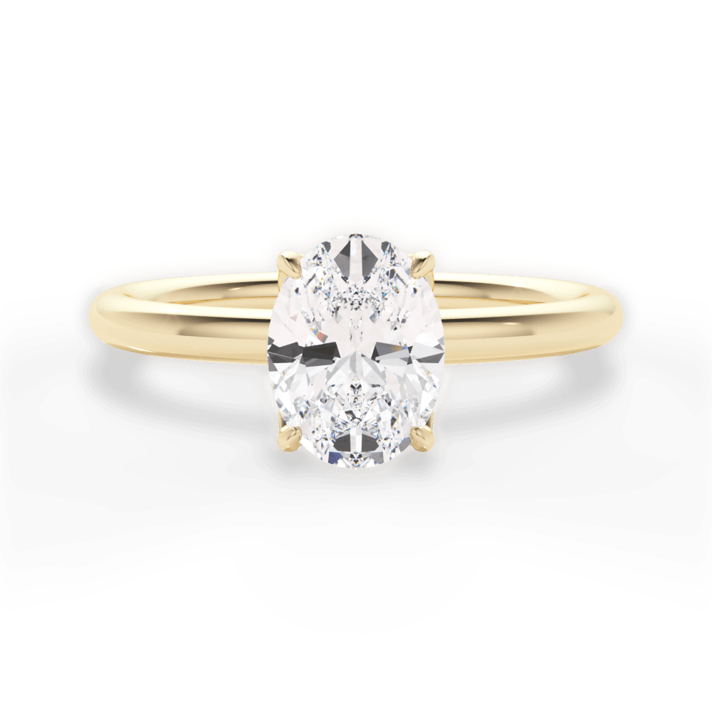Audrey Oval Cut Lab Grown Diamond 18Kt Yellow Gold Engagement Ring