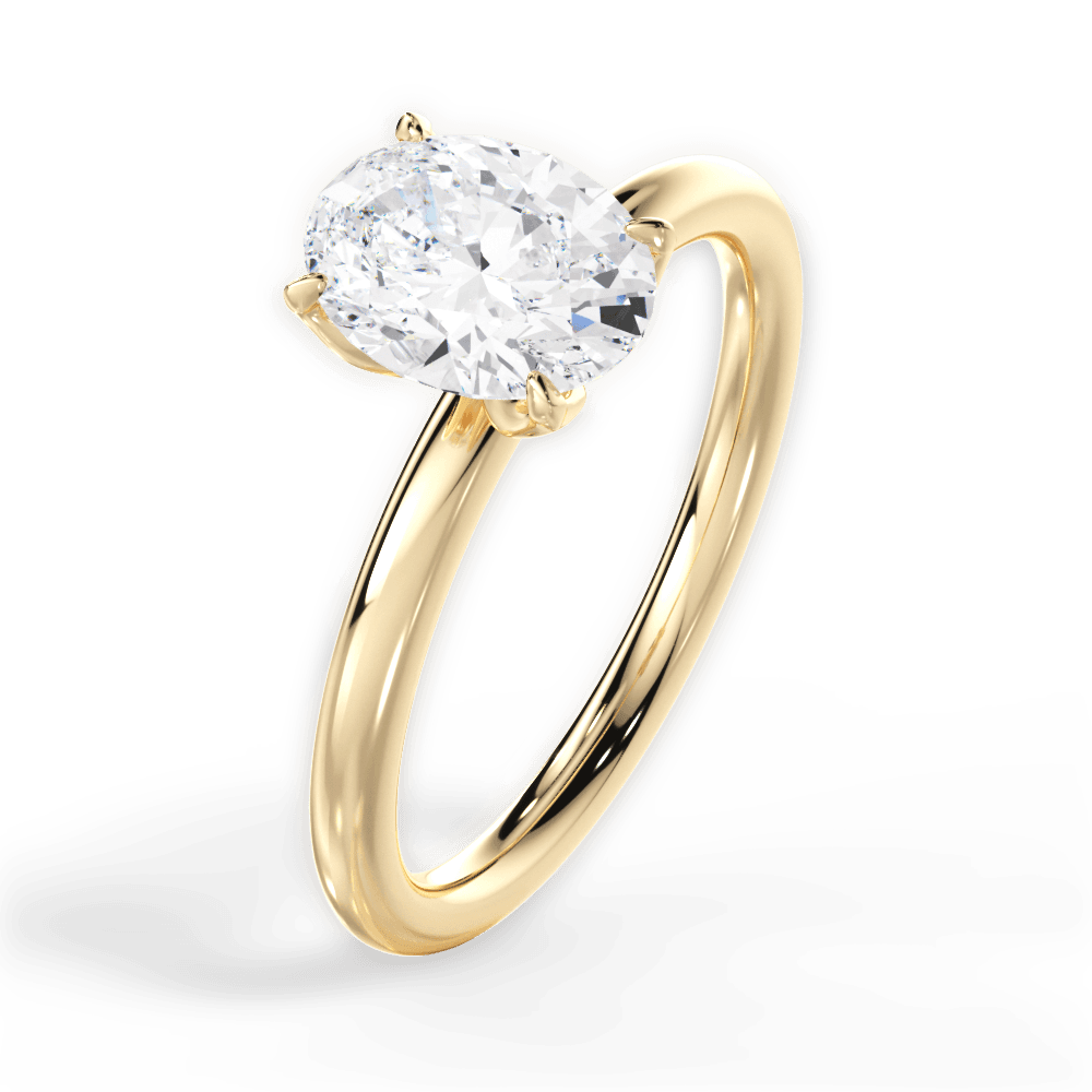 Audrey Oval Cut Lab Grown Diamond 18Kt Yellow Gold Engagement Ring - View 4