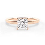 Audrey Princess Cut Lab Grown Diamond 18Kt Rose Gold Engagement Ring