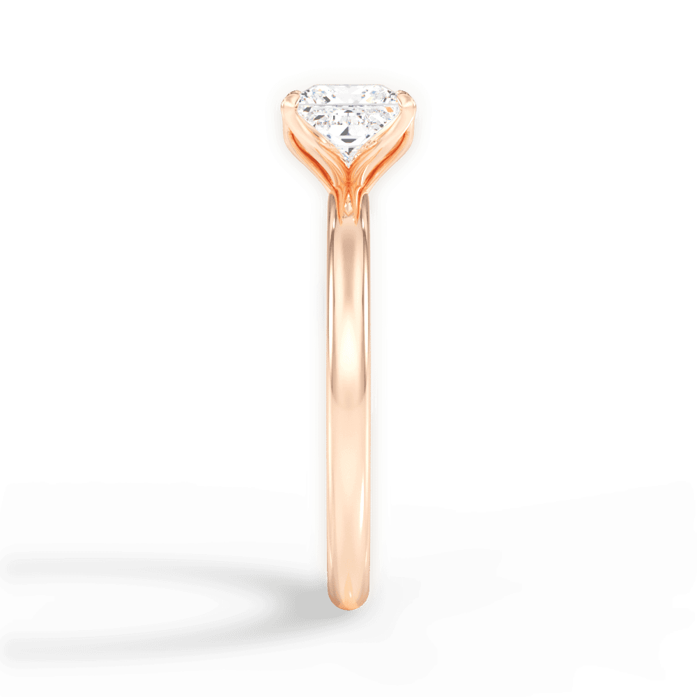 Audrey Princess Cut Lab Grown Diamond 18Kt Rose Gold Engagement Ring - View 3