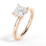 Audrey Princess Cut Lab Grown Diamond 18Kt Rose Gold Engagement Ring - View 2