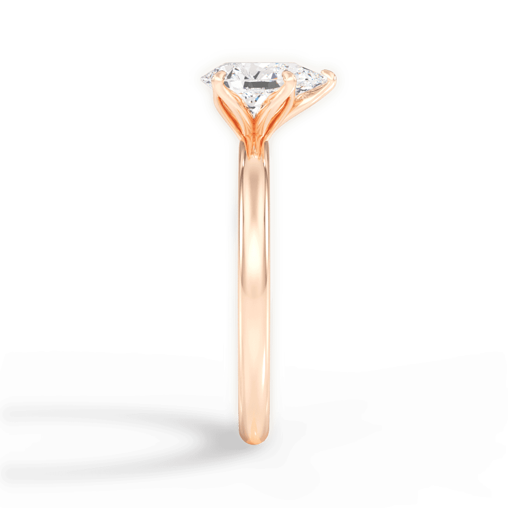 Audrey Pear Cut Lab Grown Diamond 18Kt Rose Gold Engagement Ring - View 2