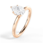 Audrey Pear Cut Lab Grown Diamond 18Kt Rose Gold Engagement Ring - View 4