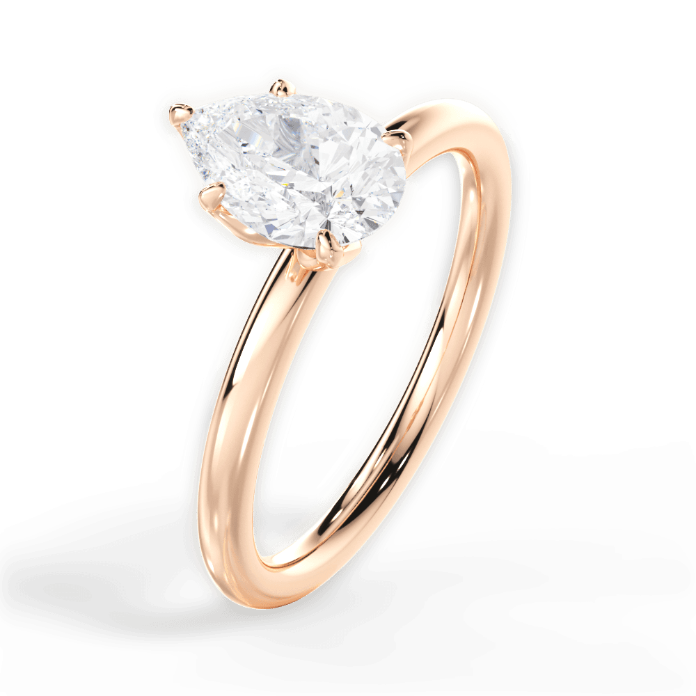 Audrey Pear Cut Lab Grown Diamond 18Kt Rose Gold Engagement Ring - View 4