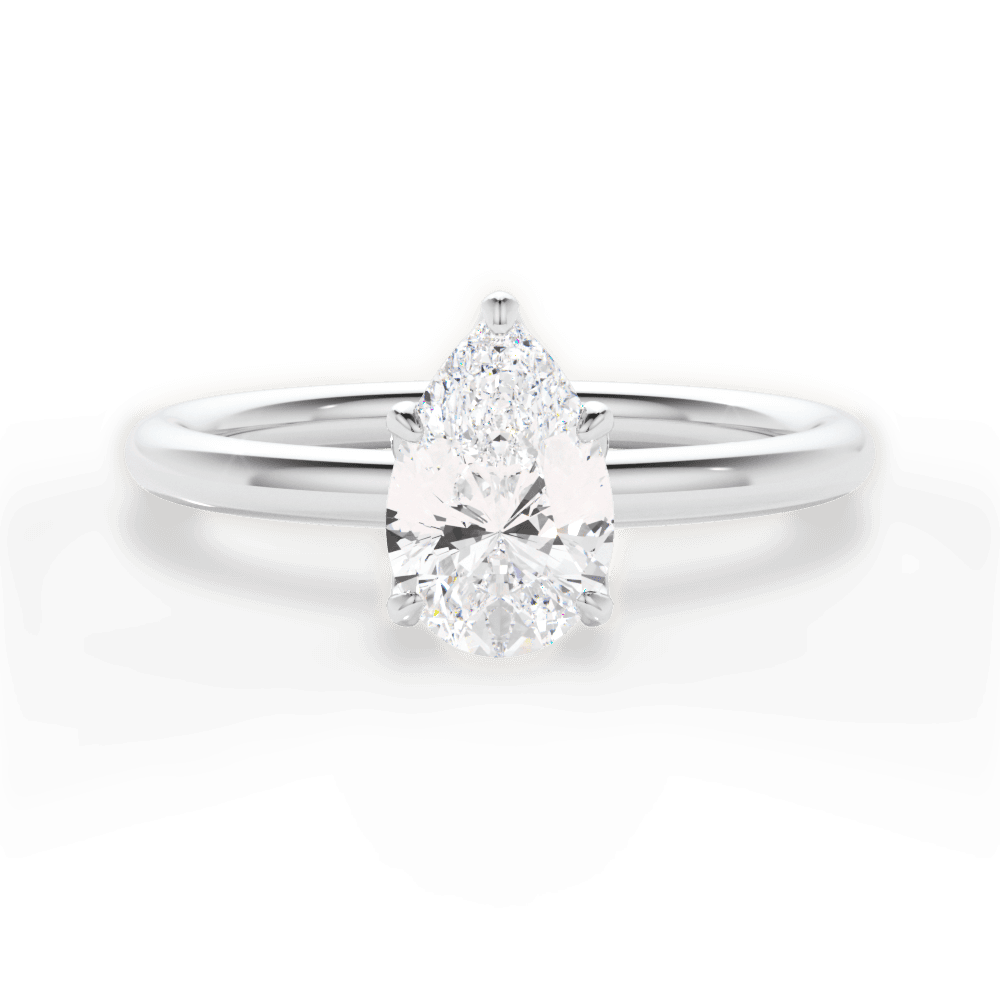 Audrey Pear Cut Lab Grown Diamond 18Kt White Gold Engagement Ring