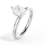 Audrey Pear Cut Lab Grown Diamond 18Kt White Gold Engagement Ring - View 4
