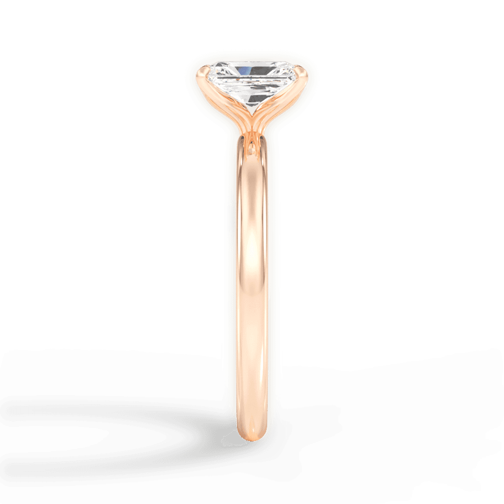 Audrey Radiant Cut Lab Grown Diamond 18Kt Rose Gold Engagement Ring - View 4