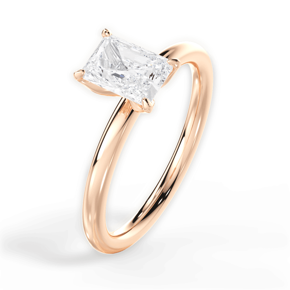 Audrey Radiant Cut Lab Grown Diamond 18Kt Rose Gold Engagement Ring - View 3