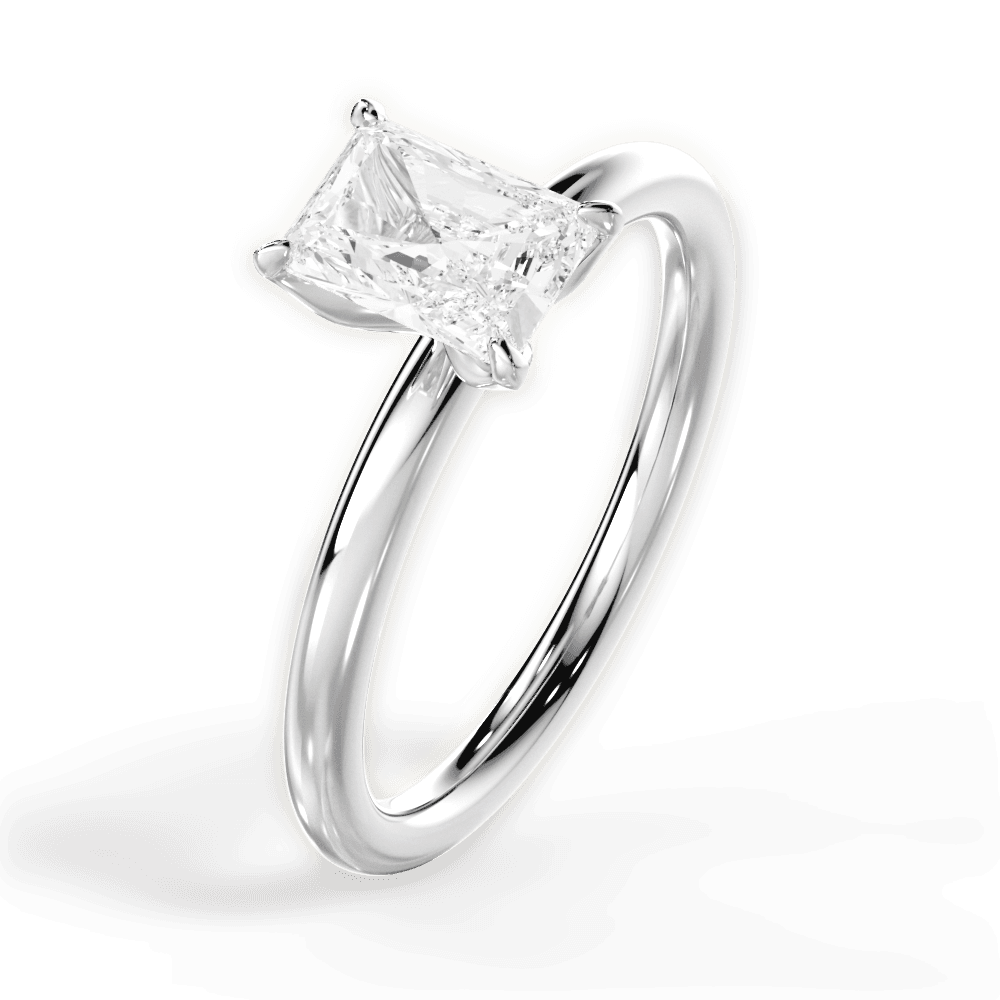 Audrey Radiant Cut Lab Grown Diamond Platinum Engagement Ring - View 2