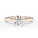 Audrey Round Cut Lab Grown Diamond 18Kt Rose Gold Engagement Ring