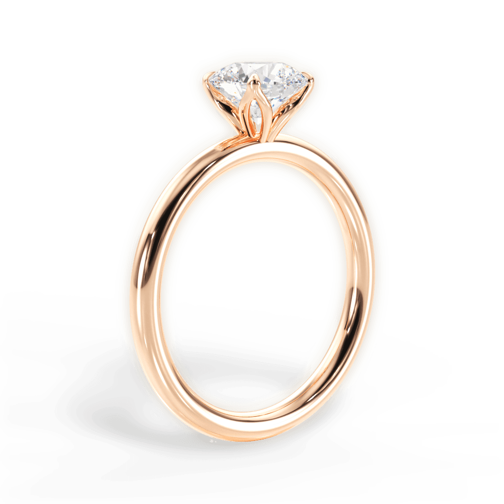 Audrey Round Cut Lab Grown Diamond 18Kt Rose Gold Engagement Ring - View 4