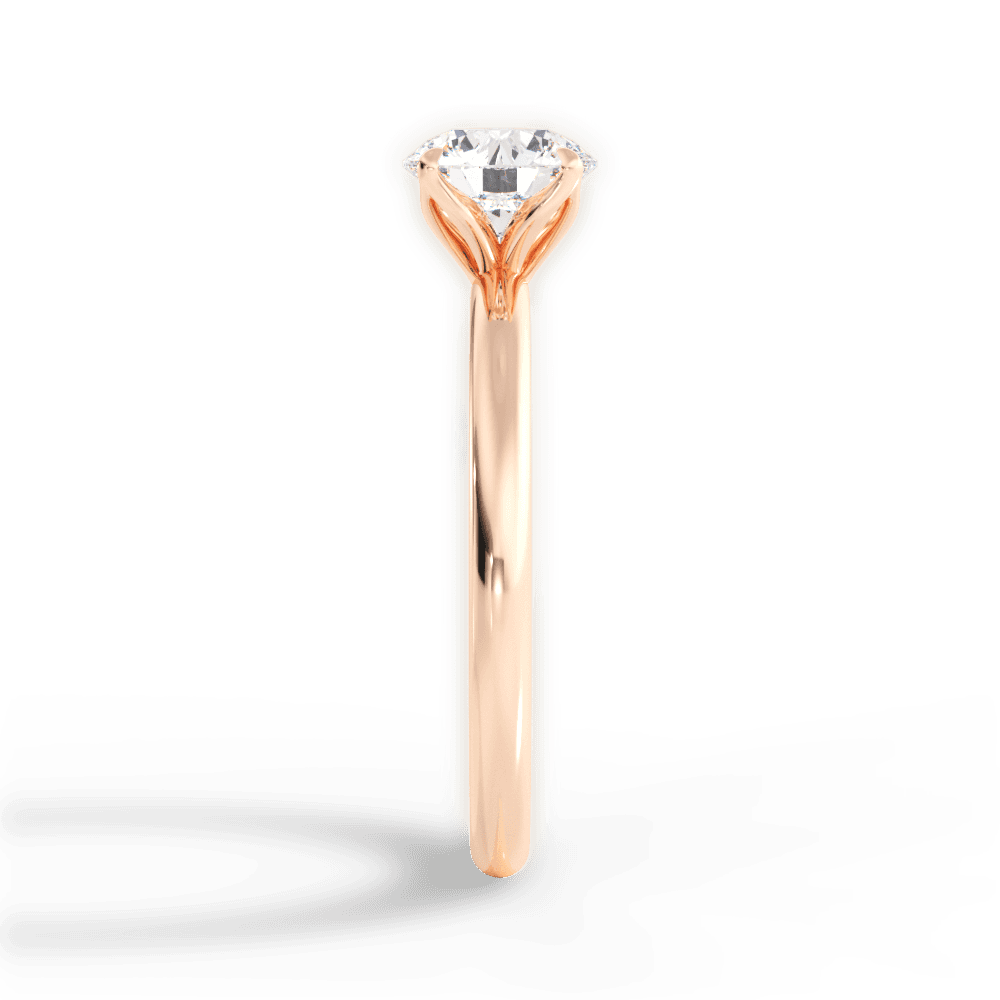 Audrey Round Cut Lab Grown Diamond 18Kt Rose Gold Engagement Ring - View 2