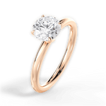 Audrey Round Cut Lab Grown Diamond 18Kt Rose Gold Engagement Ring - View 3