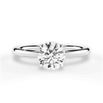 Audrey Round Cut Lab Grown Diamond 14Kt White Gold Engagement Ring