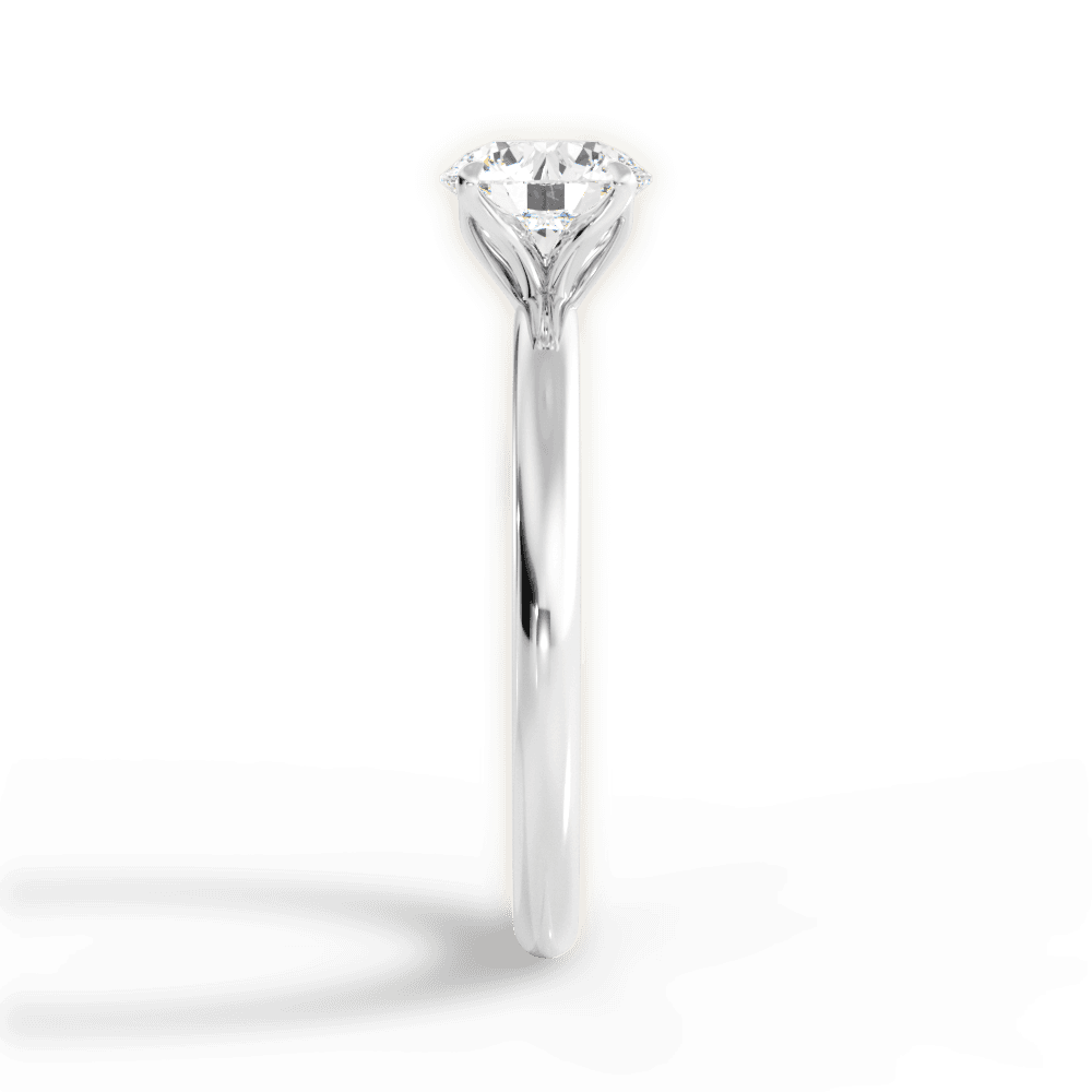 Audrey Round Cut Lab Grown Diamond 18Kt White Gold Engagement Ring - View 2