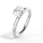 Audrey Round Cut Lab Grown Diamond 14Kt White Gold Engagement Ring - View 4