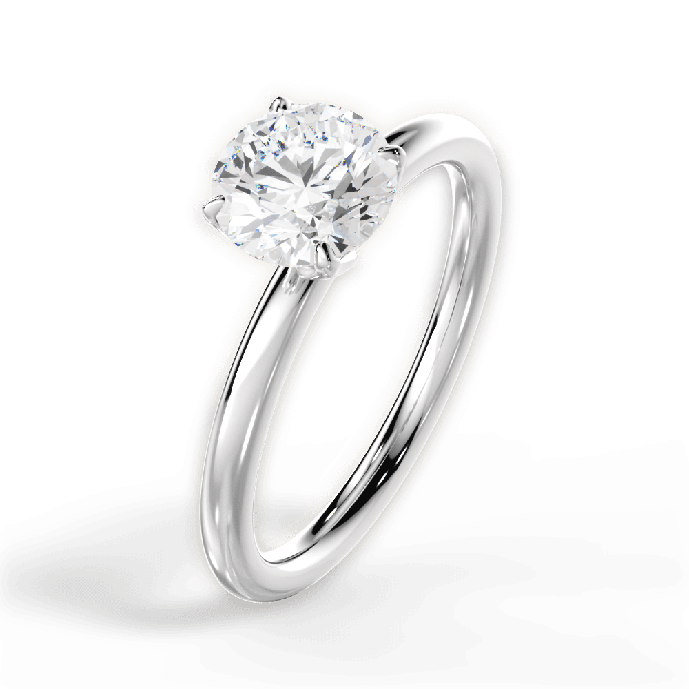 Audrey Round Cut Lab Grown Diamond 18Kt White Gold Engagement Ring - View 4