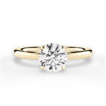 Audrey Round Cut Lab Grown Diamond 18Kt Yellow Gold Engagement Ring