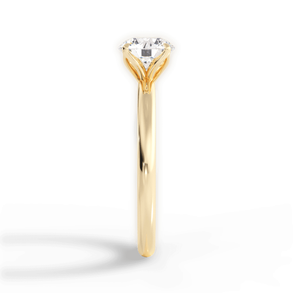 Audrey Round Cut Lab Grown Diamond 18Kt Yellow Gold Engagement Ring - View 3