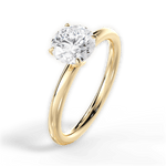 Audrey Round Cut Lab Grown Diamond 18Kt Yellow Gold Engagement Ring - View 2