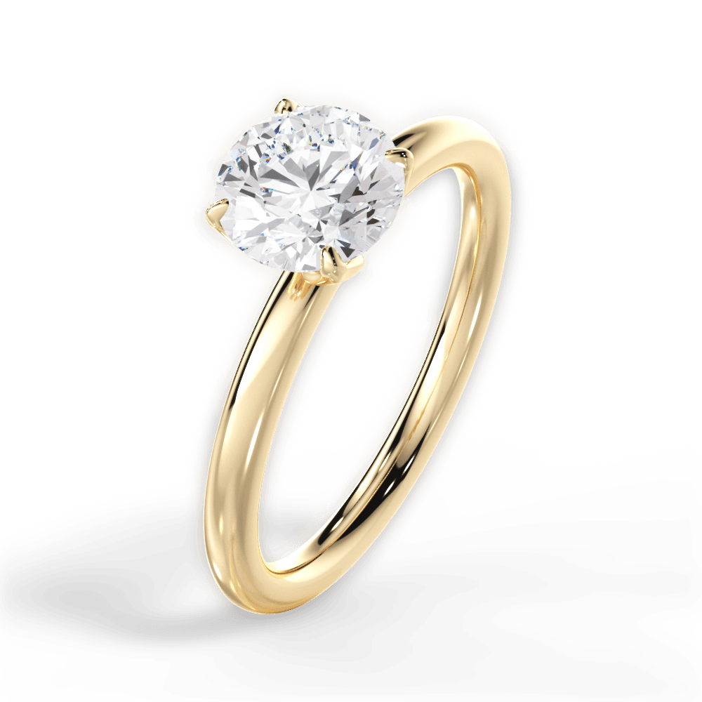 Audrey Round Cut Lab Grown Diamond 18Kt Yellow Gold Engagement Ring - View 2