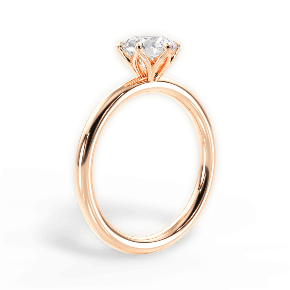 Alexa Round Cut Lab Grown Diamond 18Kt Rose Gold Engagement Ring - View 3