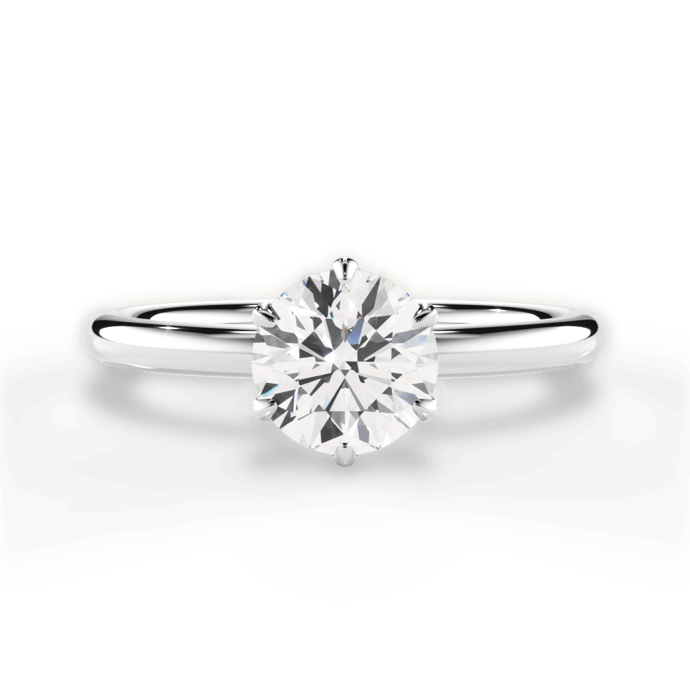 Alexa Round Cut Lab Grown Diamond Platinum Engagement Ring