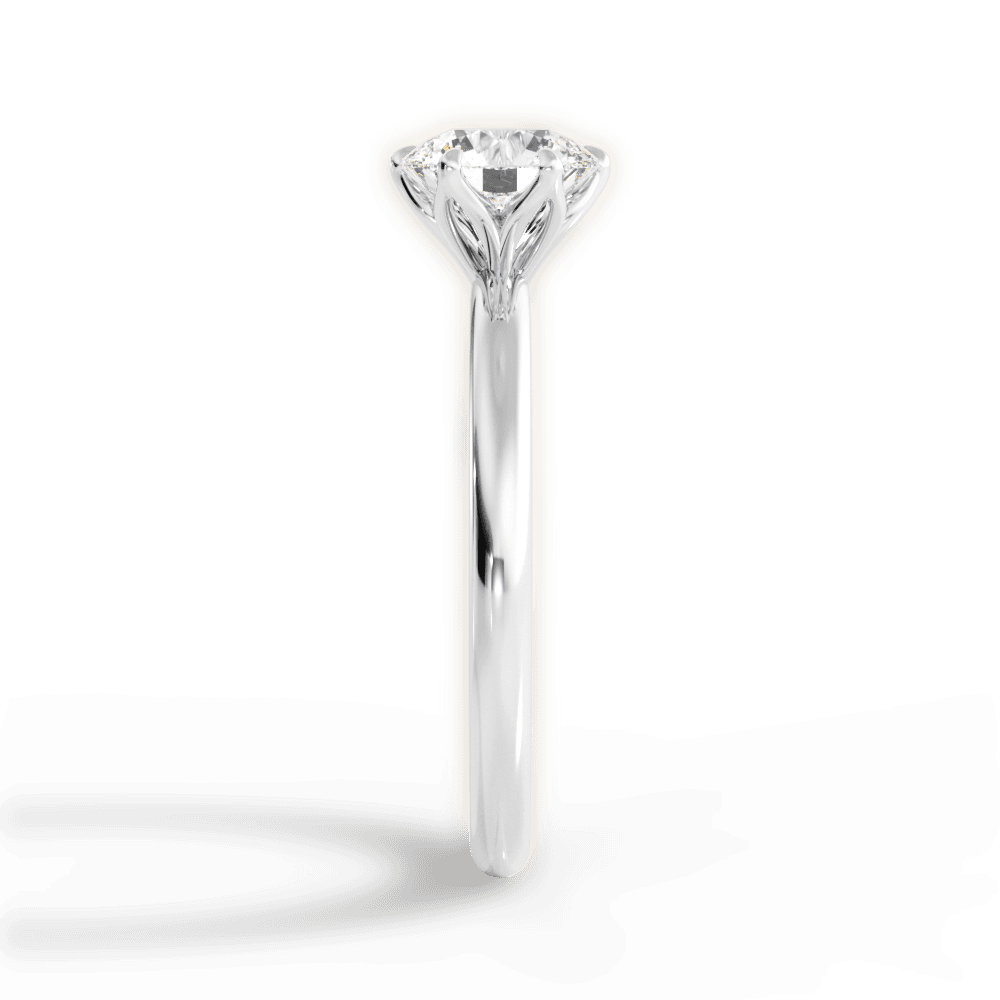 Alexa Round Cut Lab Grown Diamond 18Kt White Gold Engagement Ring - View 3