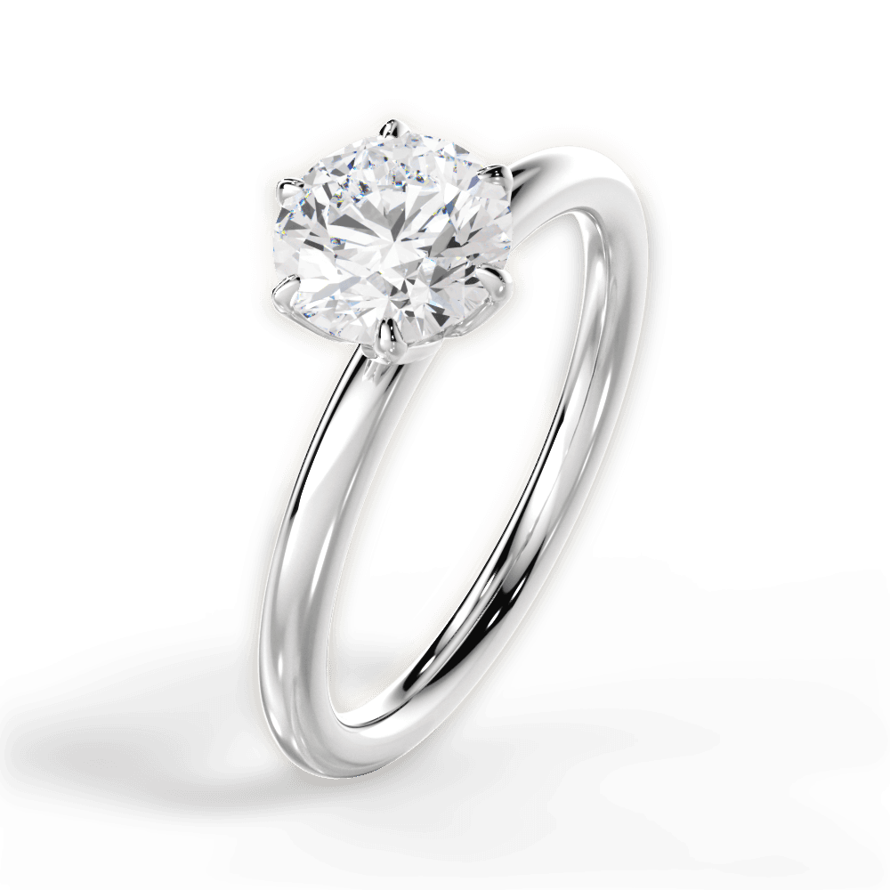 Alexa Round Cut Lab Grown Diamond Platinum Engagement Ring - View 2