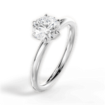 Alexa Round Cut Lab Grown Diamond 18Kt White Gold Engagement Ring - View 2
